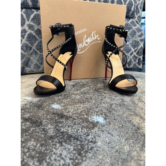 CHRISTHIAN LOUBOUTIN Choca lux 120mm leather sandals Black color - Picture 12 of 15